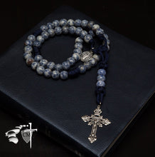 paracord rosary, paracord rosaries, paracord stone rosary, cord rosary, cord rosaries, Deus Vult paracord rosary, Passion crucifix, wedding gift, car rosary, auto rosary, men's rosary, groomsmen gift, graduation gift, Holy Orders gift, men's gift, Catholic home decor, Catholic Milestones, Ottawa Ontario, Canada