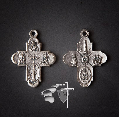 Four way medal, paracord rosary, paracord rosaries, paracord stone rosary, cord rosary, cord rosaries, Deus Vult paracord rosary, Passion crucifix, wedding gift, car rosary, auto rosary, men's rosary, groomsmen gift, graduation gift, Holy Orders gift, men's gift, Catholic home decor, Catholic Milestones, Ottawa Ontario, Canada