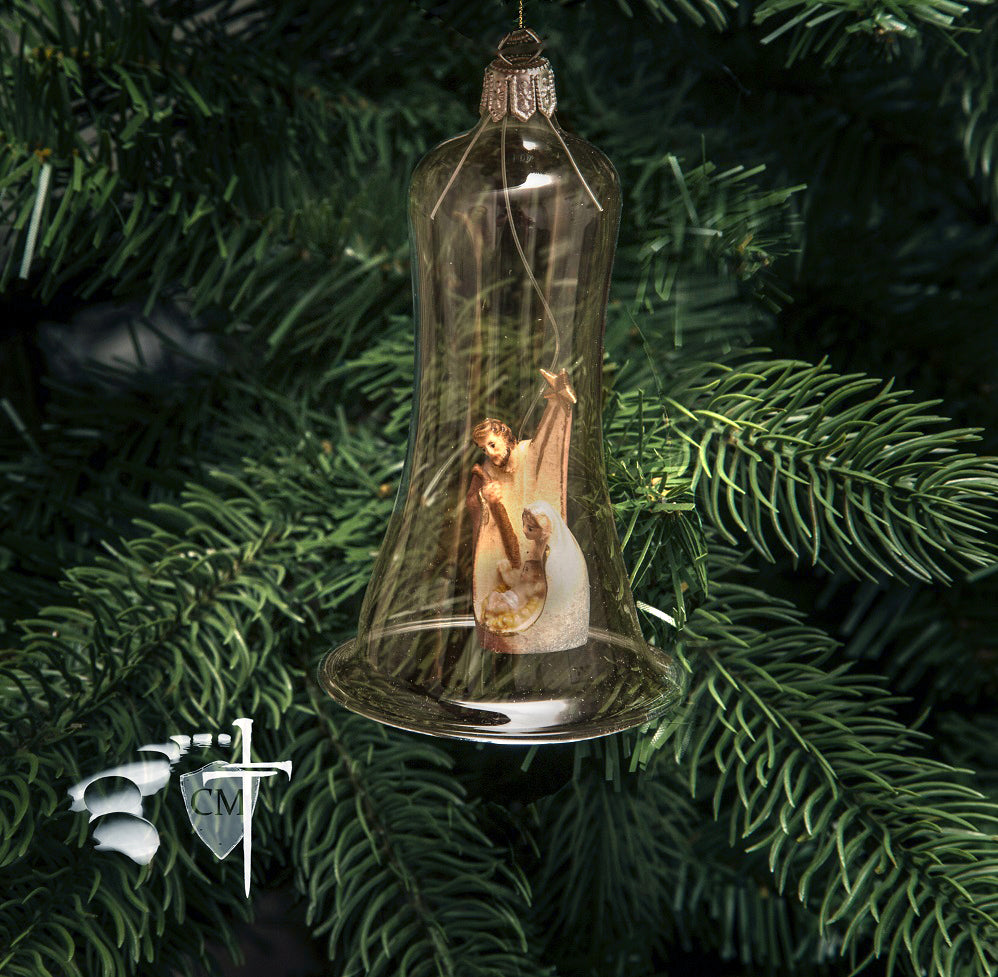 Hand Blown Glass Holy Family Bell