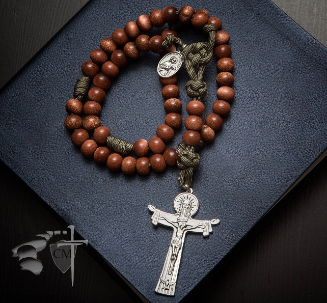 paracord rosary stone rosary