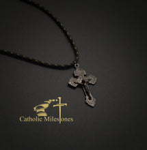 Oxidized Silver Plated Pardon Crucifix on Cord - Catholic Milestones