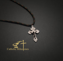 Oxidized Silver Plated Pardon Crucifix on Cord - Catholic Milestones