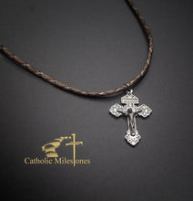 Oxidized Silver Plated Pardon Crucifix on Cord - Catholic Milestones