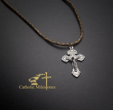 Oxidized Silver Plated Pardon Crucifix on Cord - Catholic Milestones