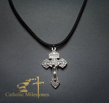 Oxidized Silver Plated Pardon Crucifix on Cord - Catholic Milestones