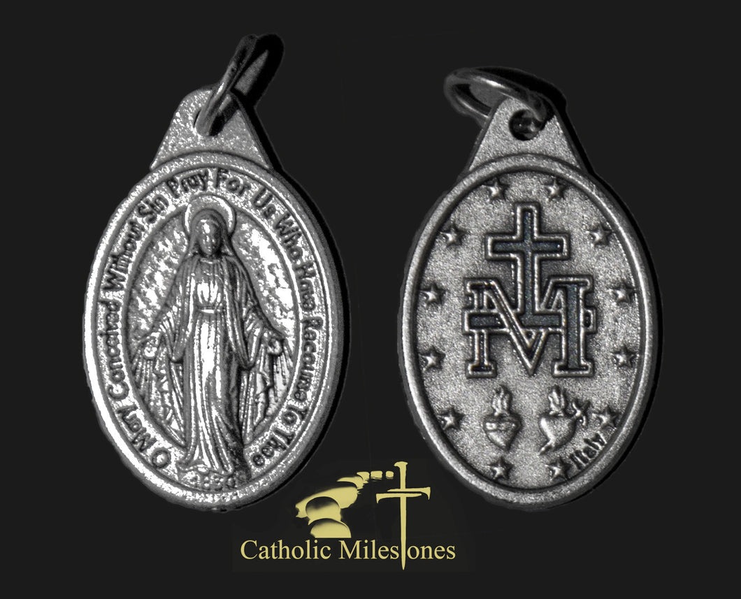 Catholic indulgence miraculous medal custom rosary crucifixes saint medals : first communion, holy spirit, Miraculous Medal, Saint Bernadette, Saint Pope John Paul II, Saint Padre Pio, Saint Anthony, saint Francis, Pope Francis, Saint Teresa, Theresa, Little Flower, Saint Patrick, Holy Family, Divine Infant, Sacred Heart of Jesus, Mary