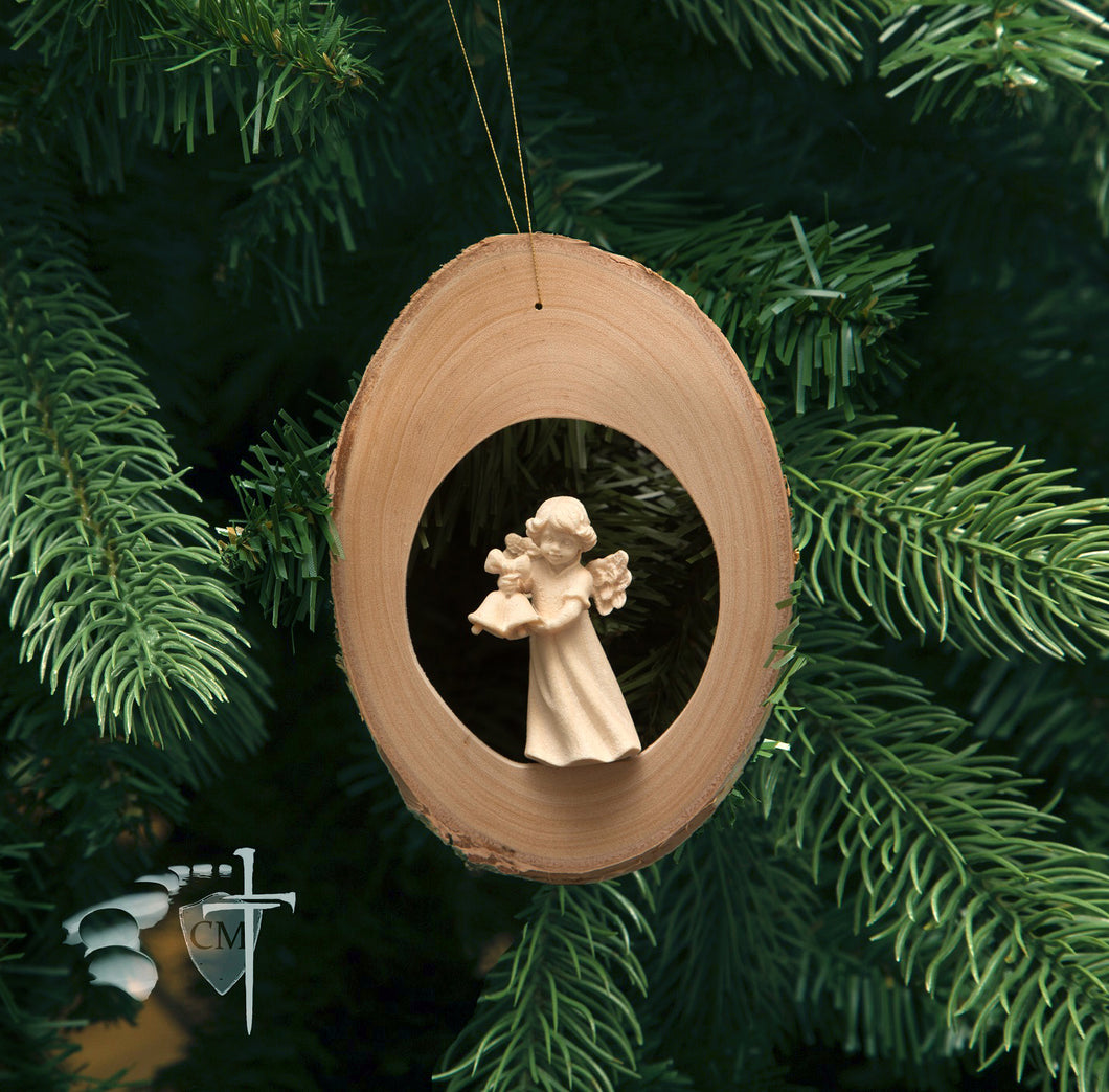 Wood Carved Angel Ornament