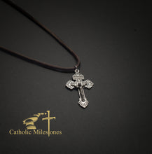 Oxidized Silver Plated Pardon Crucifix on Cord - Catholic Milestones