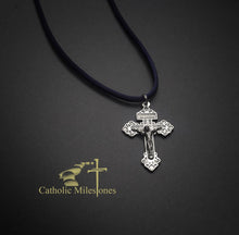 Oxidized Silver Plated Pardon Crucifix on Cord - Catholic Milestones