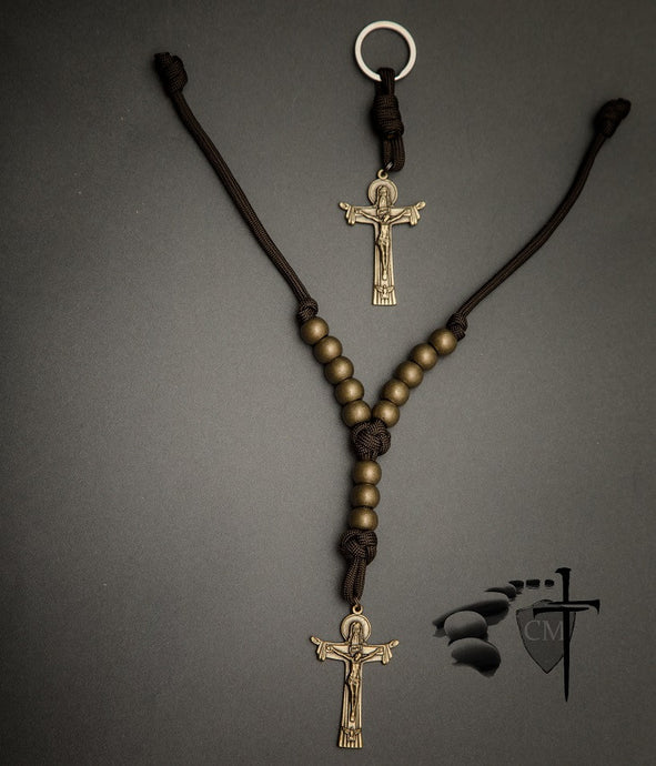 Catholic Milestones; wedding gift; car rosary; auto rosary; men's rosary; groomsmen gift; paracord rosary; graduation gift; Holy Orders gift; men's gift; Catholic Milestones; Ottawa Ontario; Canada