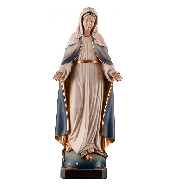 Our Lady of Graces wood statue, Madonna delle Grazie, Mary statue; Mary statues; wood sculpture, Catholic Milestones; wood carving; northern alps of Italy; handcarved; Madonna with child; natural finish; catholic gift